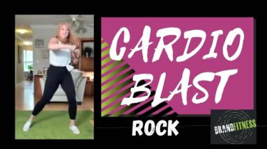 Rock CARDIO Blast & Stretch | 1400 steps in 12 minutes | Quick Cardio Workout over 50