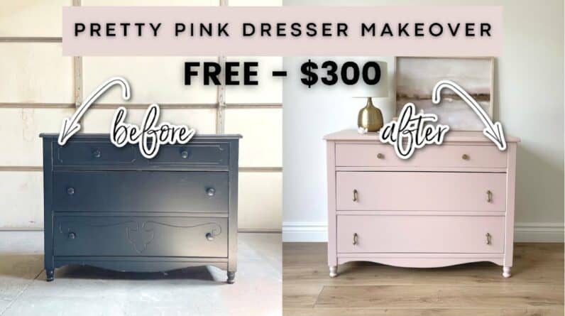 Pretty Pink Dresser Makeover | Trash to Cash Furniture Flip